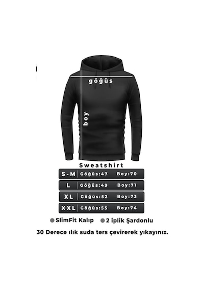 Startmore Simpson Basklı Kapişonlu Sweat siyah