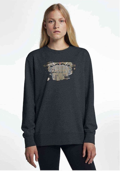Led Zeppelin Baskılı Füme Antrasit Kadın Sweatshirt (528405739)
