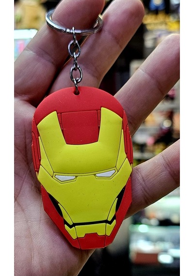 Sdükkan Design Çift Taraflı Silikon Iron Man Anahtarlık Sarı - Kırmızı