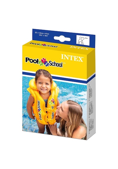 İntex Yakalı Şişme Can Yeleği 50x47 Cm 3-6 Yaş Sarı Pool School Sarı