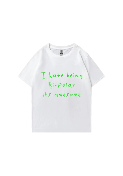 Tarzsokak Rap Kanye West Bi-polar Olmaktan Nefret Ediyorum Bu Harika Baskı T Shirt Erkek Kadın Hip Hop Beyaz