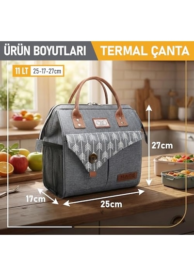 Ayrex Kadın Termal Çanta, Yalıtımlı Yemek Taşıma, Bayan Beslenme Çantası, Sızdırmaz Beslenme Kutusu, Yetişki Diğer
