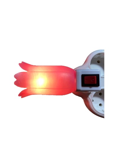 West Light Çok Renkli Çiçek Desenli Gece Lambası E14 Duy Tipi Günışığı Ampul