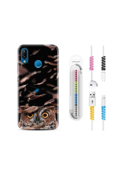 Huawei P20 Lite Kılıf Kablo Koruyuculu Green Prizma 1347
