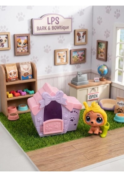 Pet Shop Minişler Dondurma Kostümlü Miniş Figür Ve Kulübe Oyun Seti Seri 3 Işıklı Paket Oyuncak