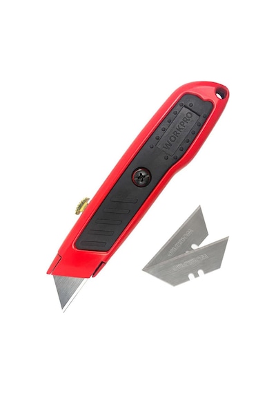 Workpro Wp213005 Alüminyum Gövde Geri Çekilebilir Rötuş Maket Bıçağı + 3 Adet Yedek Bıçak