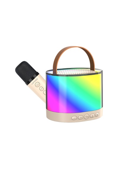 Lenyes S229 Rgb Işıklı Askılı Mikrofonlu Bluetooth Speaker Hoparlör V5.3 Bej