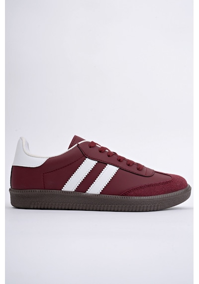 Muggo Gordon Unisex Ortopedik Günlük Garantili Bağcıklı Yürüyüş Koşu Sneaker Spor Ayakkabı Bordo