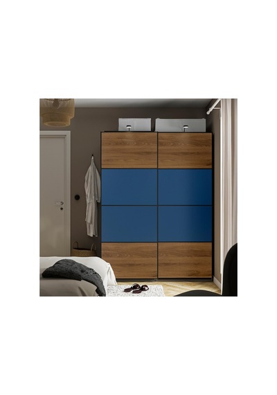 Mehamn Ceviz Görünüm-mavi 75x201 Cm Sürgü Kapak - 70605746 Ikea