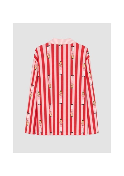 Lcw Young Pembe Gömlek Yaka Desenli Kadın Pijama Takım