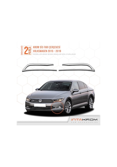 intakrom Volkswagen Passat B8 Krom Sis Far Çerçevesi 2 Parça 2015 ve Üzeri