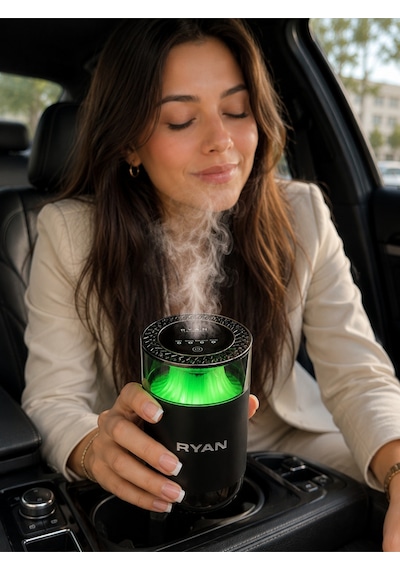 Cloud Mist Pro Akıllı Araç Difüzörü 360 Koku Yayılımı Nano Mist Teknolojisi 7 Renk Led 800 Mah Şarjlı Ekstra Kartuş li