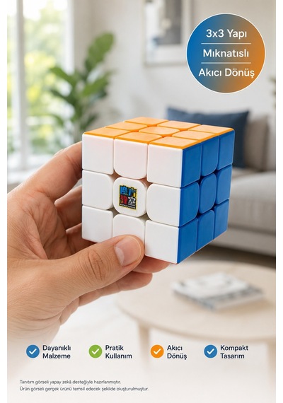 Moyu Super Rs3m 3x3 Manyetik Hız Küpü Stickerless 9 Kademeli Ayarlanabilir Speed Cube Mf8828 5,6 Cm