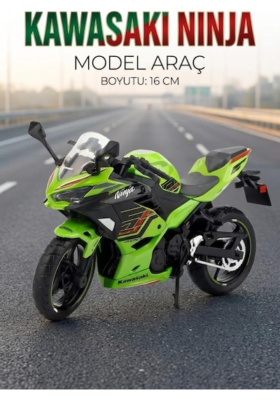 Hobbiez Lisanslı Kawasaki Ninja Model Diecast 1/12 Ölçek Metal Motosiklet Araç Yeşil
