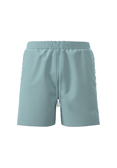 Calvin Klein Erkek Antarctic Blue Yan Şerit Detaylı Orta Boy İpli Yüzme Şortu-16243 Mavi