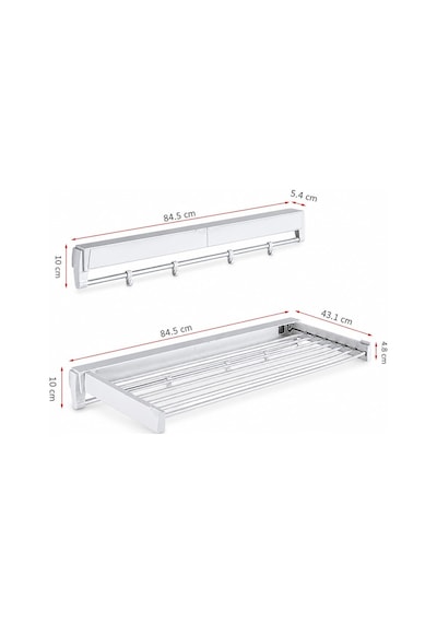 Sunup Sn-37717 Katlanabilir Çamaşır Askılığı Duvara Monte Gizli Balkon Akordeon Kurutma Beyaz Diğer