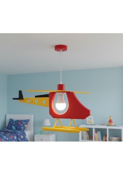Kdf001h Çocuk Odası Helikopter Sarkıt Avize Renkli Tasarım / E27 Duy Renk