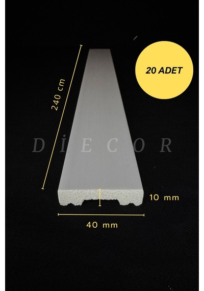 Diecor Dekoratif Boyanabilir 20 Adet 4 Cm Polistren Duvar Çıtası Beyaz 4 Cm Model:xa154