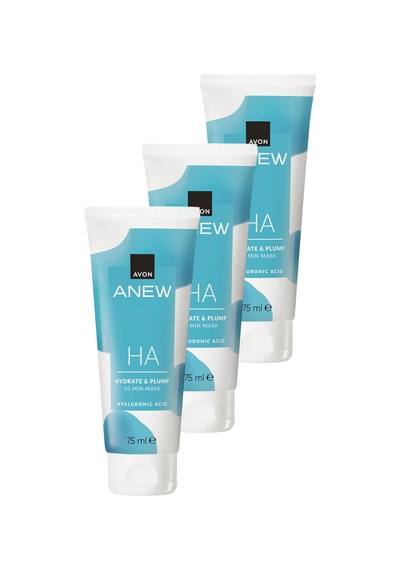 Anew Ha Nemlendirici Ve Dolgun Görünüm Veren 10 Dakikalık Yüz Maskesi 75 Ml. Üçlü Paket