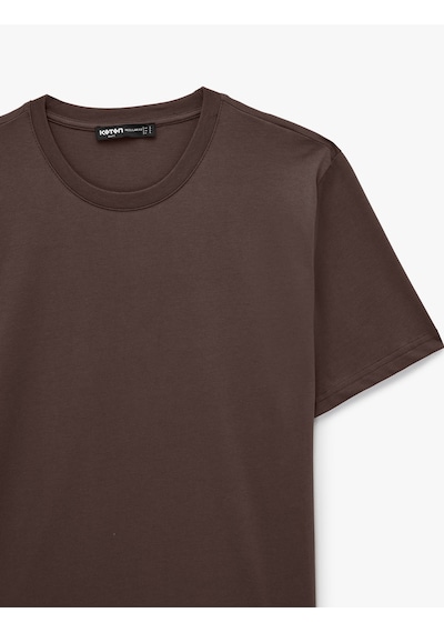 Koton Regular Fit Kısa Kollu Bisiklet Yaka Pamuklu Basic Tişört Kahverengi 6sam10332mk Kahve Koton Regular Fit Kısa Kollu Bisiklet Yaka Pamuklu Basic Tişört Kahverengi 6sam10332mk Kahve