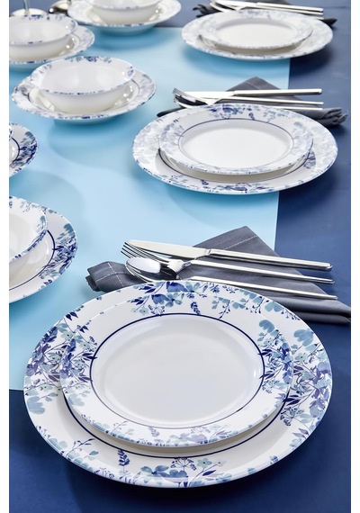 Bellune 24 Parça Porselen Yemek Takımı, Lacivert, Ckr4802 Diğer