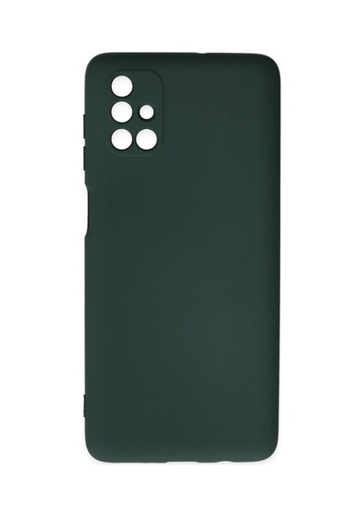 Samsung Galaxy M51 Uyumlu Kılıf Nano İçi Kadife Silikon - Koyu Yeşil Çok Renkli