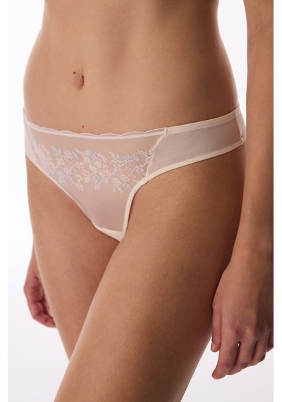 Penti Bej Broderie Tanga Külot
