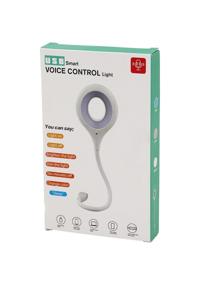 Usb Smart Voıce Control Light Sesli Işık Ayarlı Mini Yuvarlak Usb 16 Ledli Lamba Akrobat Kollu 2w 5v-0.5a Standart