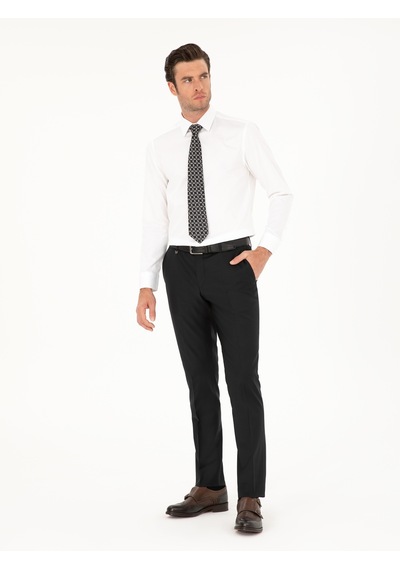 Cacharel Beyaz Slim Fit Pamuk Klasik Gömlek