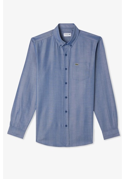 Lacoste Men's Slim Fit Blue Shirt Slim Fit Pamuklu Erkek Gömlek Mavi