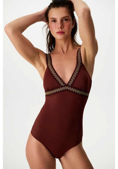 Penti Kahverengi Gracie Deep V Mayo