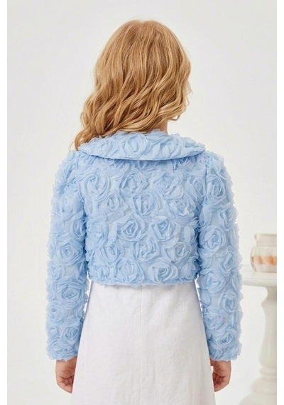 Mnk Baby & Kids Luvia Lase Detay Kız Çocuk Bolero M00812 Mavi