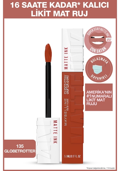 Super Stay Matte Ink City Edition Likit Mat Ruj - 135 Globe-trotter 115 Peppy