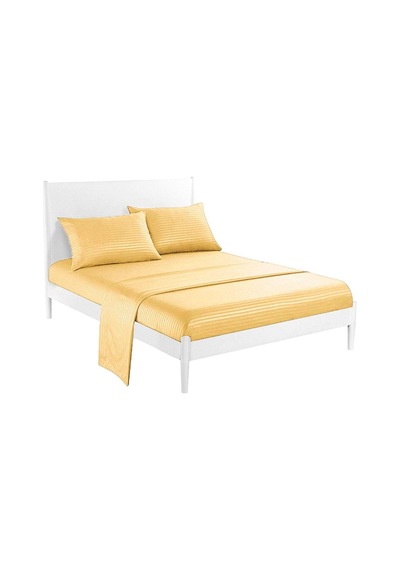 Evlen Home Line Pamuklu Nevresim Takımı 4 Parça Çizgili Saten Nevresim Seti Otel Nevresim Gold