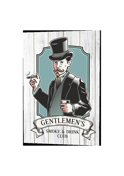 Centilmen Beyler Kulübü Kibar erkek ahşap desenli retro vintage a