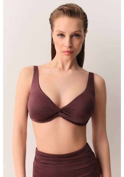 Suwen Önü Burgulu Balenli Bikini Üst Sbn26570c080 Mürdüm 38