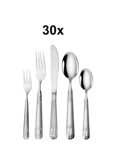 30 Parça 6 Kişilik Gri Çelik Yemek Kaşık Çatal Bıçak Set Cin740by Diğer