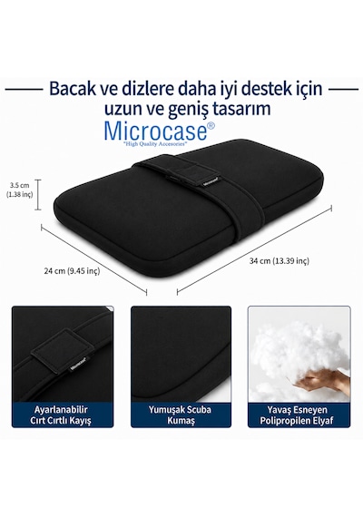 Microcase Ortopedik Diz Bacak Arası Yastık Destek Yan Yatış Yastığı Al5588 Siyah