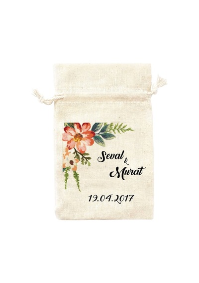 Famous Nikah Şekeri Lavanta Kesesi Isim Baskılı Nişan Hediyelik Bk-075