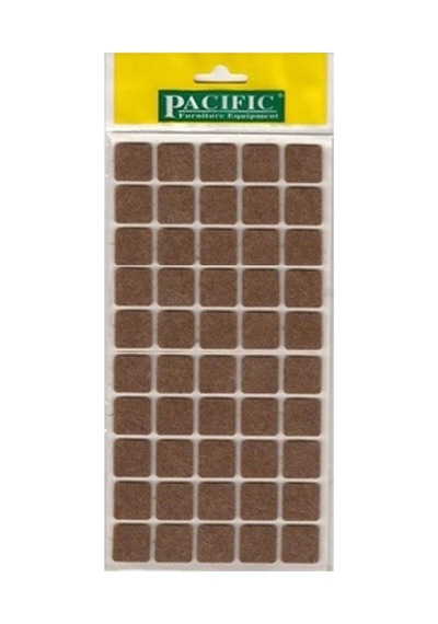 Cateksss Pacific Kare Yapışkanlı Sandalye Koltuk Mobilya Ayak Keçesi Felt 20x20 Mm Kahve - 40 Lı Paket Kahverengi