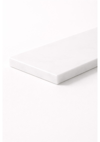Minimal Beyaz Mermer Tepsi 35x10 Cm 1.3 Cm İnce Profil Vanity & Banyo Düzenleyici Beyaz