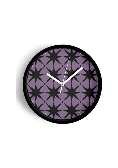 Soyut - Geometrik Temalı Modern Duvar Saati - 25cm - Önü Camlı Siyah Kasa - Sessiz Mekanizma-jh0354 Siyah
