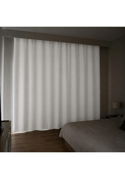 Blackout Karartma Fon Perde, Siparişe Özel Dikim Gündüz Bile Karartır, Isı Yalıtımlı Tek Kanat Düz Kornişe Hazır Beyaz, 175 Cm Genişlik X 270 Cm Uzunluk Çok Renkli