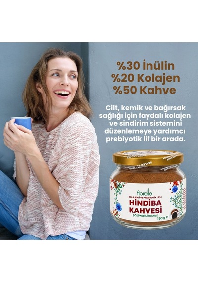 Fibrelle Kolajenli Ve Prebiyotik Lifli Hindiba Kahvesi 150 G Kavanoz Granül