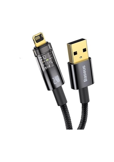 Şeffaf Uçlu Apple Uyumlu iPhone 45w Usb Hızlı Ve Dayanıklı Şarj Ve Data Işıklı Örgü Kablo 1 Metre Lisinya