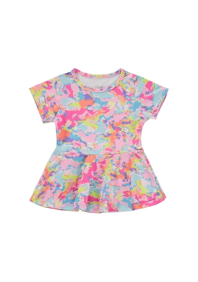 Civil Girls Baskılı 2-12 Yaş Mayo Set - Pudra Batik