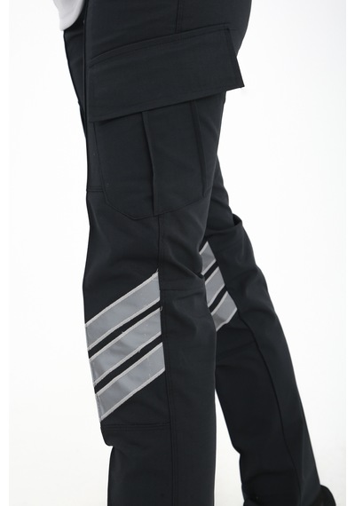 Silverman Unisex Füme Reflektörlü Güvenlik Pantolonu Kargo Cepli Su İtici
