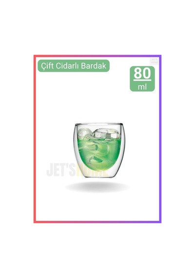 12 Li Set Espresso Bardağı 80 Ml Kahve Bardağı Çift Cidarlı Bardak Viski Bardağı Şeffaf