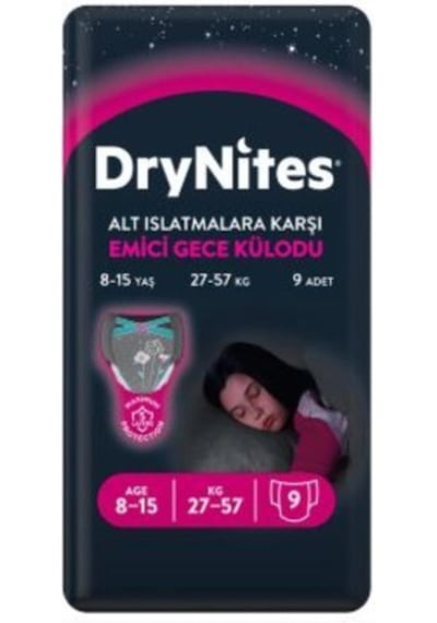 Drynites Emici Gece Külodu Külot Bez Kız 8-13 Yaş 30-48 KG Large 54 Adet 6 6'lı