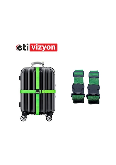 Etivizyon Valiz Bavul Emniyet Kemeri 2 Adet Yeşil